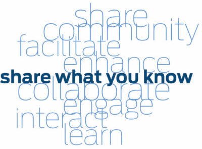 image of word cloud for sharing and engaging