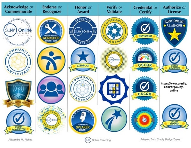 SUNY Online badges chart
