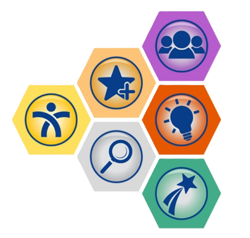 fellows icons arranged in a honeycomb shape