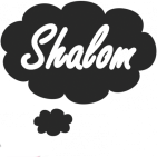The word "Shalom" in a speech bubble