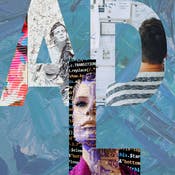 artwork in the shape of the letters A, D and L