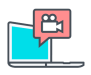 laptop with video recorder icon